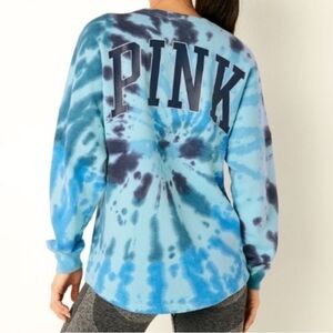 PINK Victoria’s Secret Sweatshirt Spiral Tie Dye Shine Oversized size XSmall